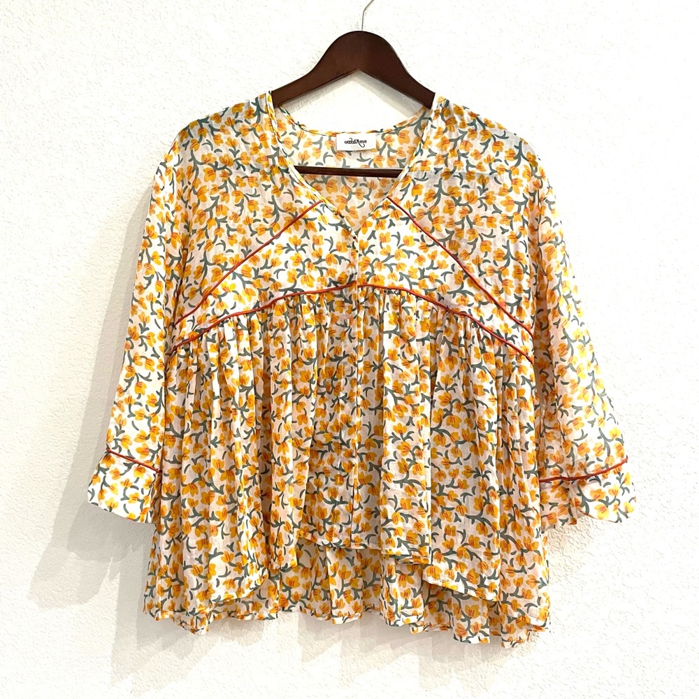 Ottod’ame Anthropologie Unica Peasant Floral Blouse Boho Hippie - Picture 3 of 9